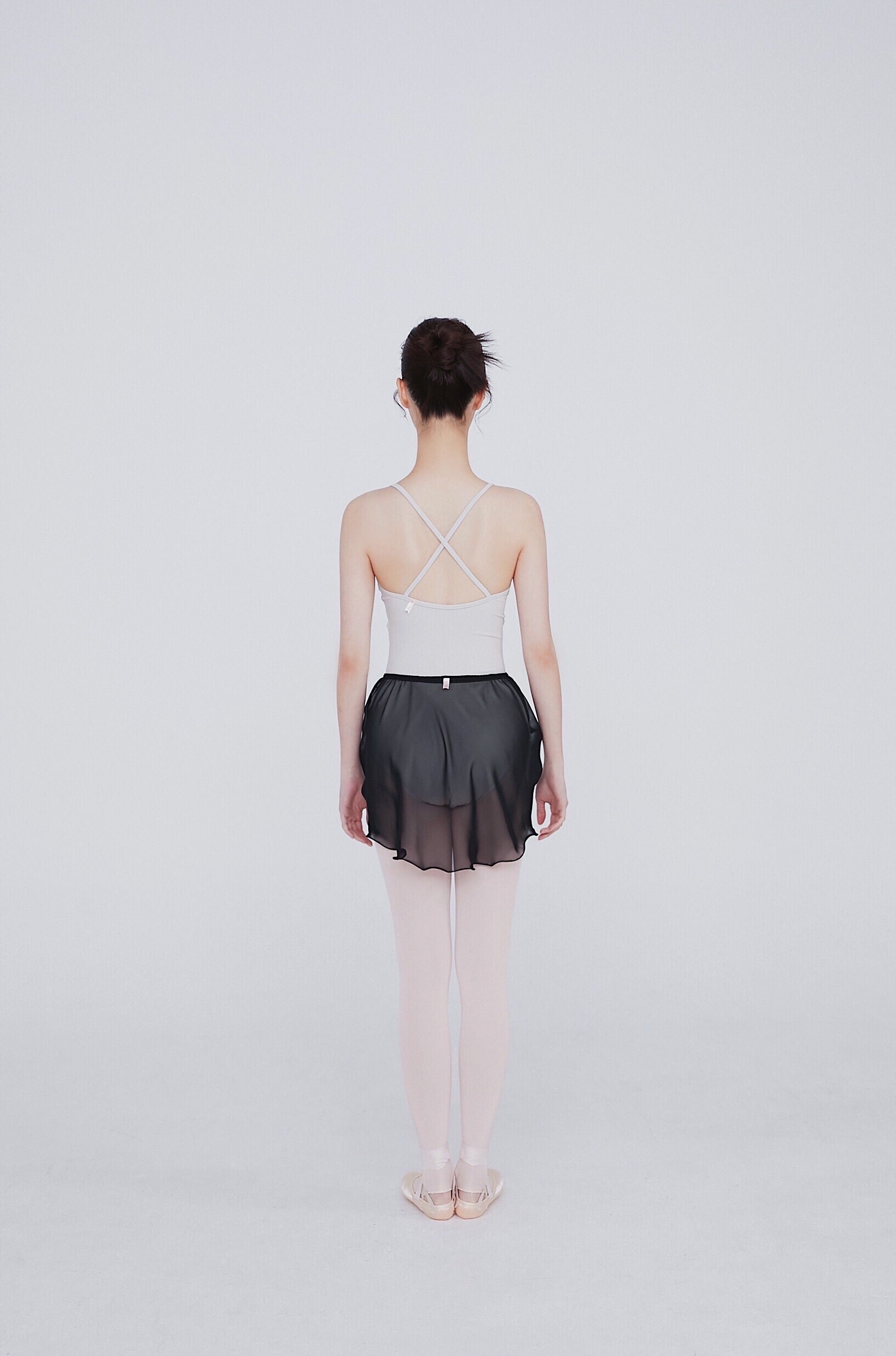 【 ODOR 】jersey shirring skirt in black Noir-shirring Skirt [Ode on Tutu]